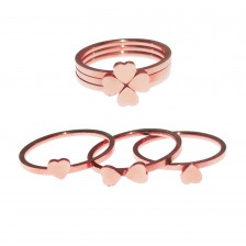 Titanium Steel 3 in 1 Lucky Clover Stackable Finger Ring